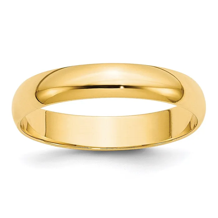 Goldia Rings Solid 18K Yellow Gold 4mm Light Weight Half Round MensWomens Wedding Band Ring Size 10 Goldia Rings Solid 18K Yellow Gold 4mm Light Weight Half Round MensWomens Wedding Band Ring Size 10