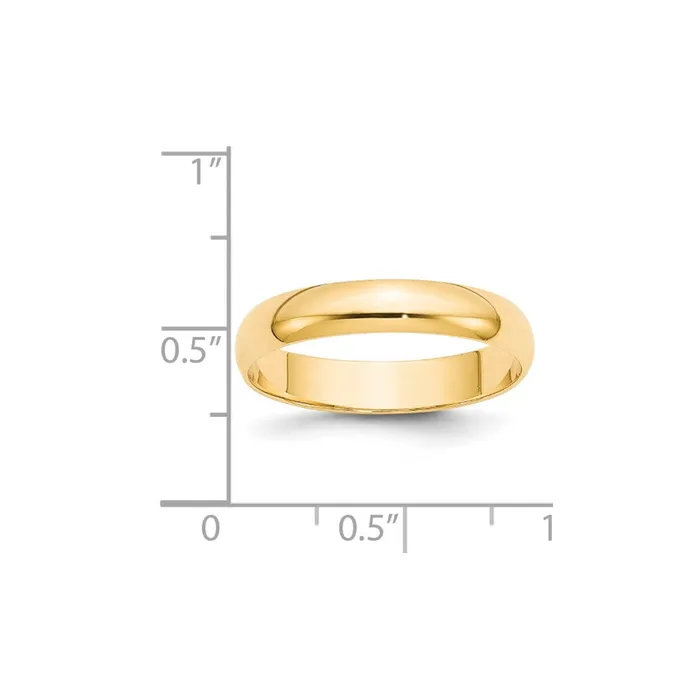 Goldia Rings Solid 18K Yellow Gold 4mm Light Weight Half Round MensWomens Wedding Band Ring Size 10 Goldia Rings Solid 18K Yellow Gold 4mm Light Weight Half Round MensWomens Wedding Band Ring Size 10