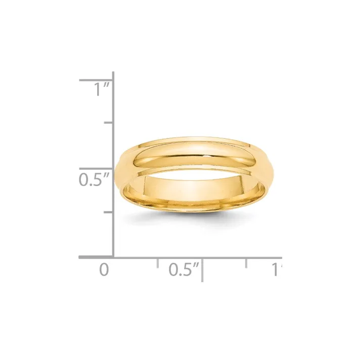 Goldia Rings Solid 18K Yellow Gold 5mm Half Round with Edge MensWomens Wedding Band Ring Size 8 Goldia Rings Solid 18K Yellow Gold 5mm Half Round with Edge MensWomens Wedding Band Ring Size 8