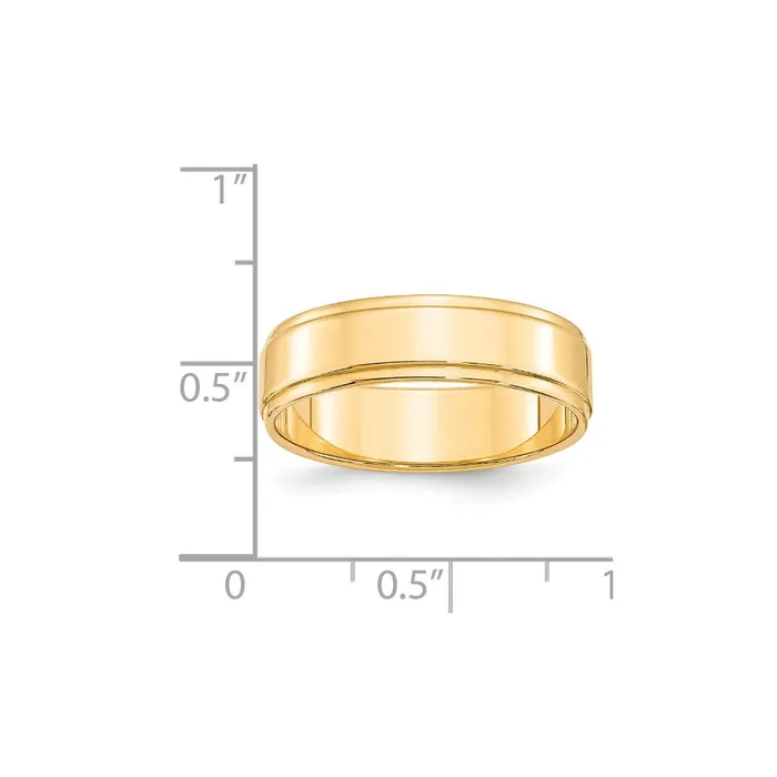 Goldia Rings Solid 18K Yellow Gold 6mm Flat with Step Edge MensWomens Wedding Band Ring Size 135 Goldia Rings Solid 18K Yellow Gold 6mm Flat with Step Edge MensWomens Wedding Band Ring Size 135