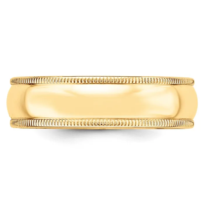 Goldia Rings Solid 18K Yellow Gold 6mm Milgrain HalfRound Wedding MensWomens Wedding Band Ring Size 115 Goldia Rings Solid 18K Yellow Gold 6mm Milgrain HalfRound Wedding MensWomens Wedding Band Ring Size 115