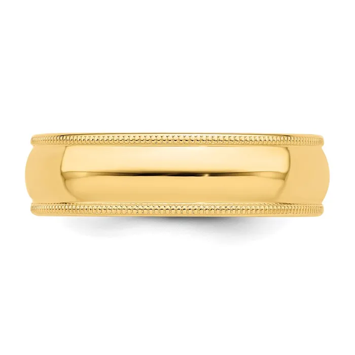 Goldia Rings Solid 18K Yellow Gold 6mm Milgrain HalfRound Wedding MensWomens Wedding Band Ring Size 115 Goldia Rings Solid 18K Yellow Gold 6mm Milgrain HalfRound Wedding MensWomens Wedding Band Ring Size 115