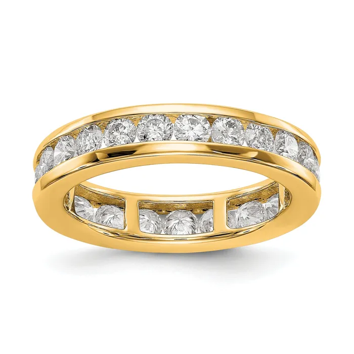 Goldia Rings Solid Real 14k Polished 2ct Channel Set CZ Eternity Wedding Band Ring Goldia Rings Solid Real 14k Polished 2ct Channel Set CZ Eternity Wedding Band Ring