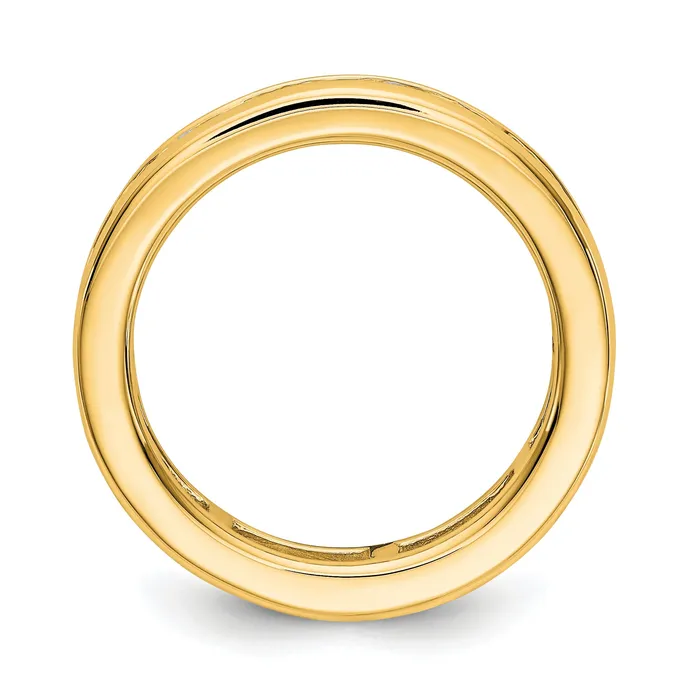Goldia Rings Solid Real 14k Polished 2ct Channel Set CZ Eternity Wedding Band Ring