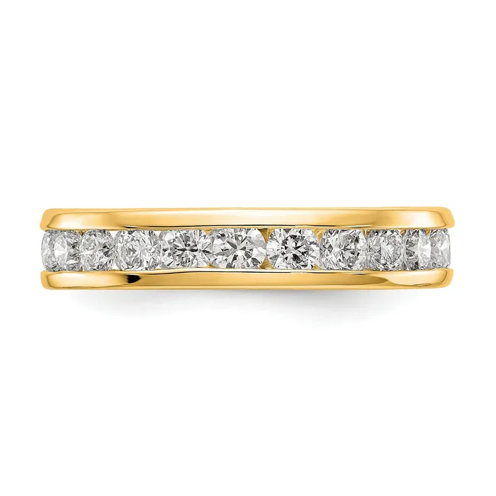 Goldia Rings Solid Real 14k Polished 2ct Channel Set CZ Eternity Wedding Band Ring