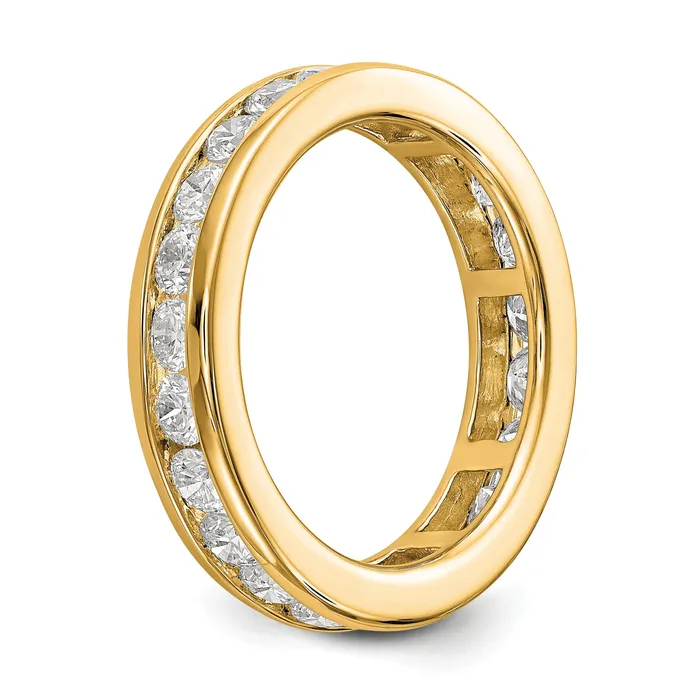Goldia Rings Solid Real 14k Polished 2ct Channel Set CZ Eternity Wedding Band Ring