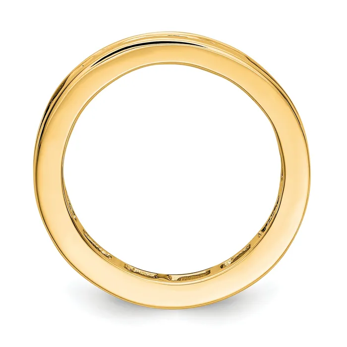 Goldia Rings Solid Real 14k Polished 2ct Princess Channel Set CZ Eternity Wedding Band Ring