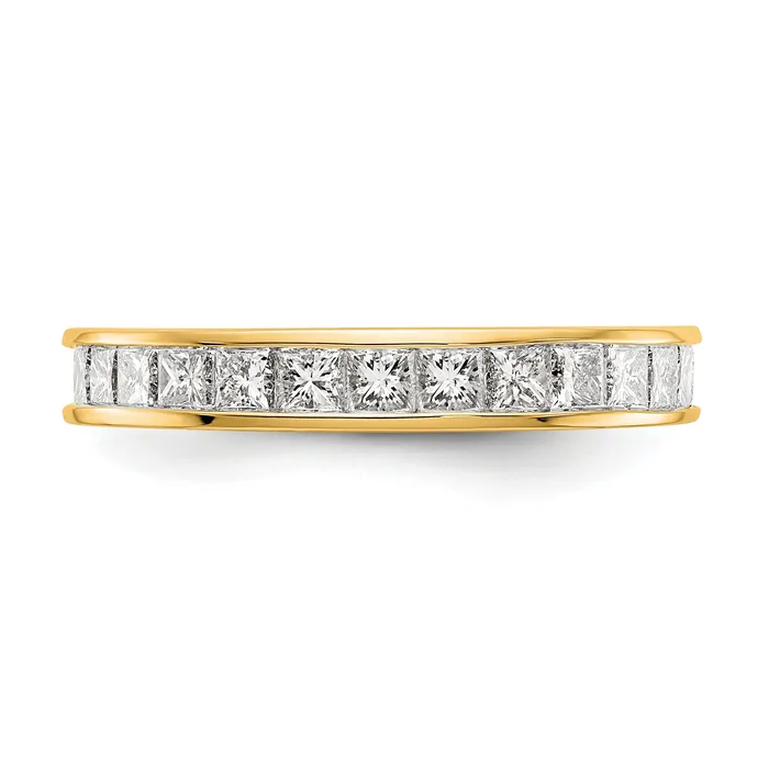 Goldia Rings Solid Real 14k Polished 2ct Princess Channel Set CZ Eternity Wedding Band Ring