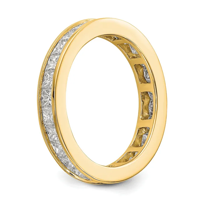 Goldia Rings Solid Real 14k Polished 2ct Princess Channel Set CZ Eternity Wedding Band Ring