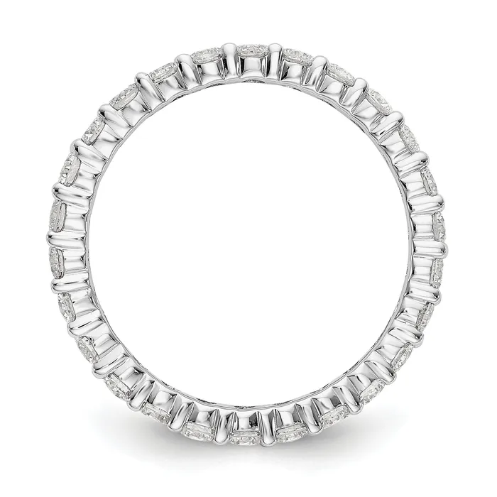 Goldia Rings Solid Real 14k White Gold 15CT Shared Prong CZ Eternity Wedding Band Ring
