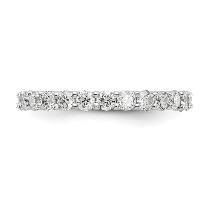 Goldia Rings Solid Real 14k White Gold 15CT Shared Prong CZ Eternity Wedding Band Ring