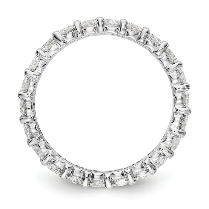 Goldia Rings Solid Real 14k White Gold Polished Shared Prong 2ct CZ Eternity Wedding Band Ring