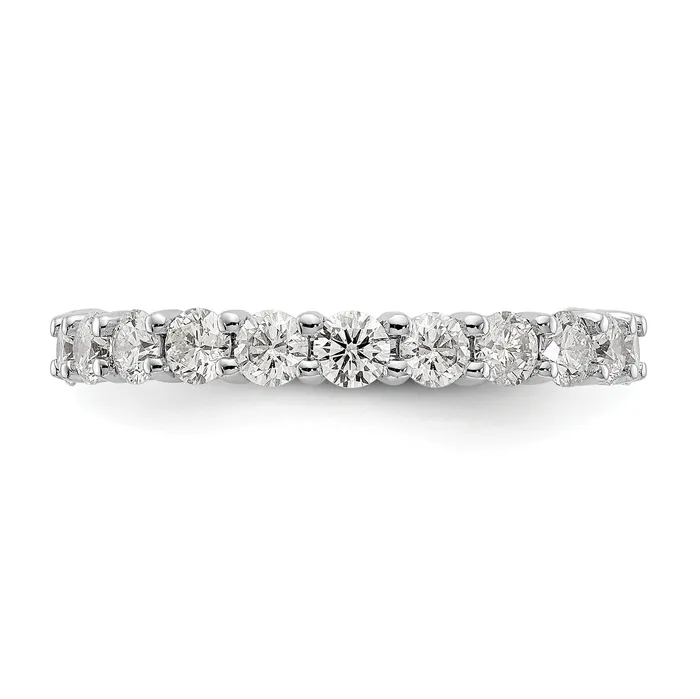 Goldia Rings Solid Real 14k White Gold Polished Shared Prong 2ct CZ Eternity Wedding Band Ring