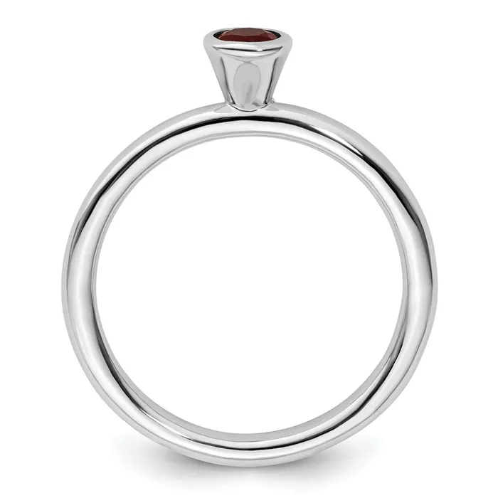 Goldia Rings Sterling Silver Stackable Expressions High 4mm Round Created Ruby Ring