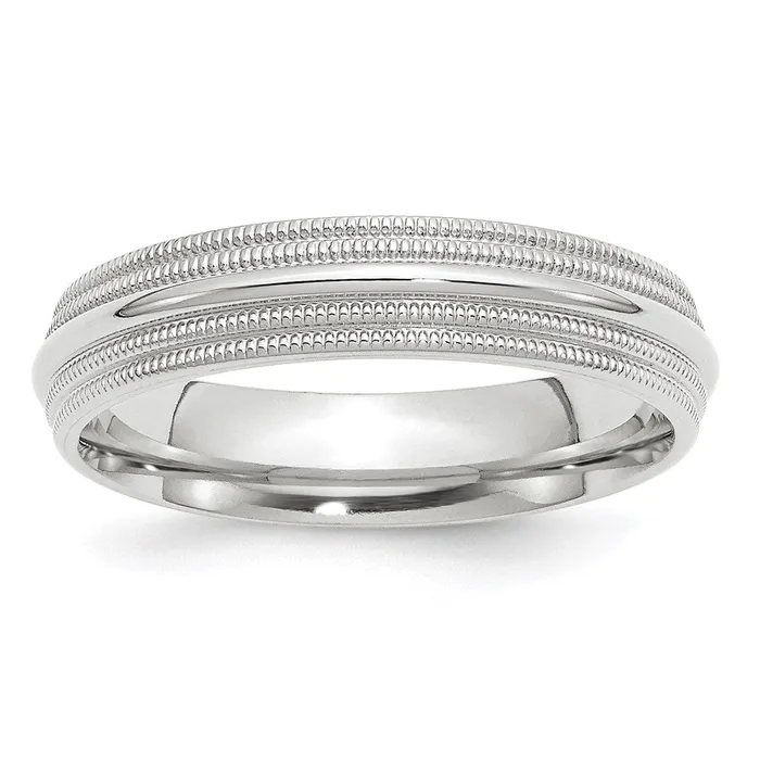 Goldia Solid 10K White Gold 5mm Double Milgrain Comfort Fit MensWomens Wedding Band Ring Size 75 Rings Goldia Solid 10K White Gold 5mm Double Milgrain Comfort Fit MensWomens Wedding Band Ring Size 75 Rings