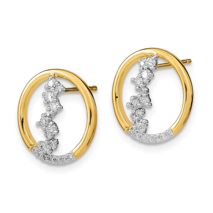 Goldia Solid 14k Yellow Gold Polished Simulated CZ Dangle Circle Post Earrings Earrings Goldia Solid 14k Yellow Gold Polished Simulated CZ Dangle Circle Post Earrings Earrings