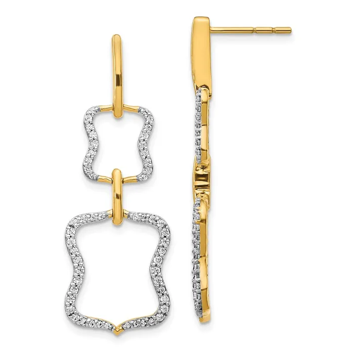 Goldia Solid 14k Yellow Gold Simulated CZ Earrings Earrings