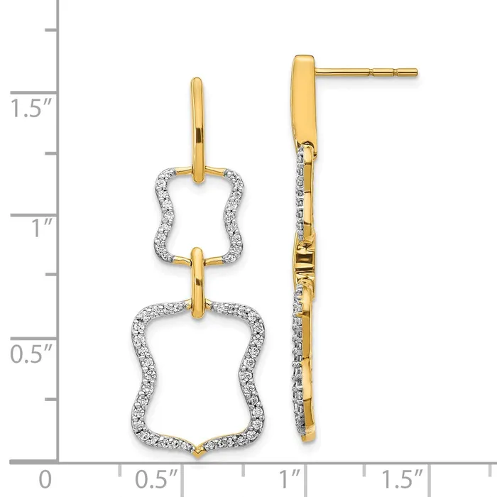 Goldia Solid 14k Yellow Gold Simulated CZ Earrings Earrings Goldia Solid 14k Yellow Gold Simulated CZ Earrings Earrings