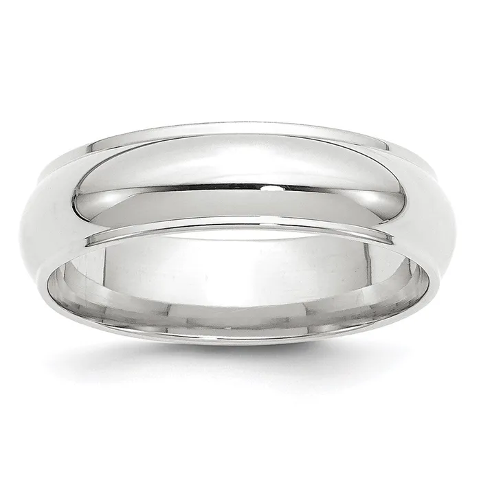 Goldia Solid 18K White Gold 6mm Half Round with Edge MensWomens Wedding Band Ring Size 4 Rings Goldia Solid 18K White Gold 6mm Half Round with Edge MensWomens Wedding Band Ring Size 4 Rings