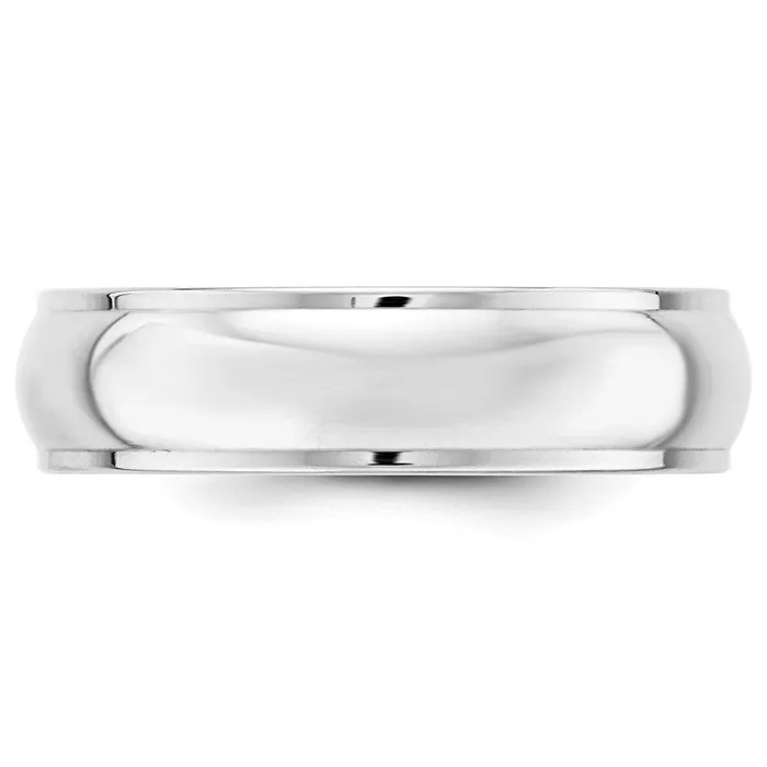 Goldia Solid 18K White Gold 6mm Half Round with Edge MensWomens Wedding Band Ring Size 4 Rings Goldia Solid 18K White Gold 6mm Half Round with Edge MensWomens Wedding Band Ring Size 4 Rings
