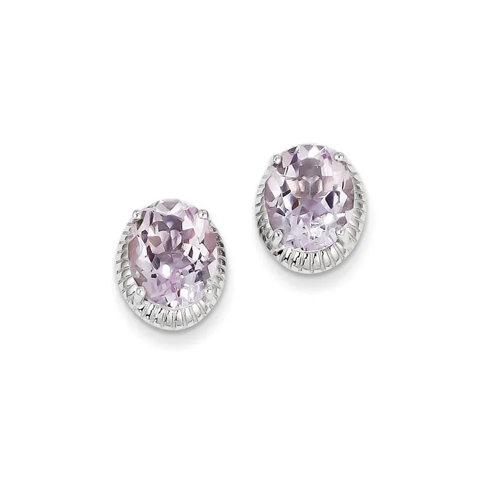 Goldia Sterling Silver Pink Quartz Earrings Earrings