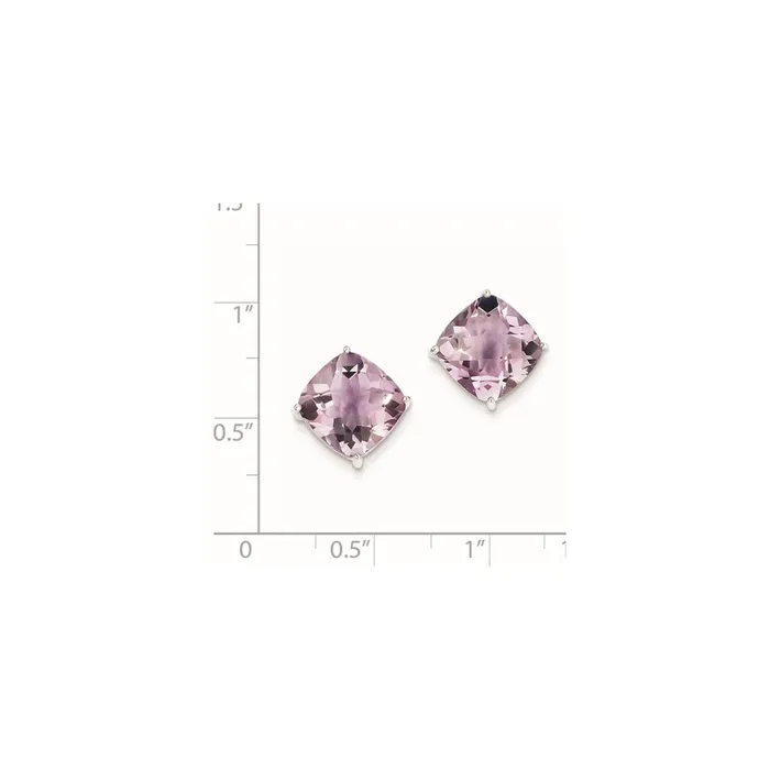 Goldia Sterling Silver Pink Quartz Earrings Earrings