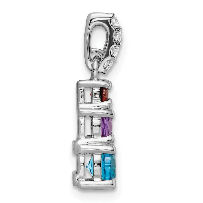 Goldia Sterling Silver RHplated 102w BTAMGAWT 3Stone Pendant Necklaces