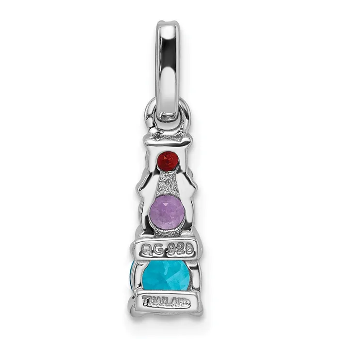 Goldia Sterling Silver RHplated 102w BTAMGAWT 3Stone Pendant Necklaces