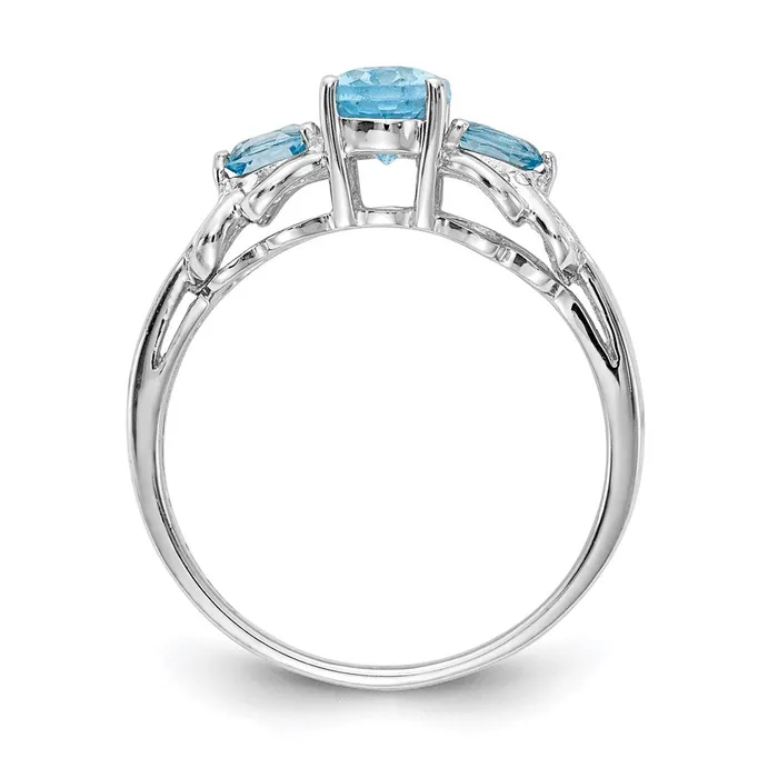 Goldia Sterling Silver Rhodium Sky Blue Topaz Ring Rings