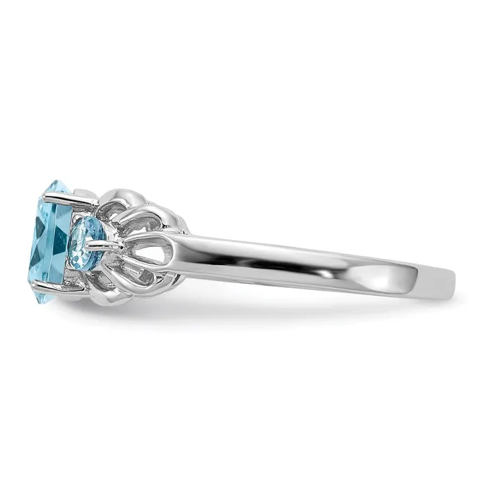 Goldia Sterling Silver Rhodium Sky Blue Topaz Ring Rings