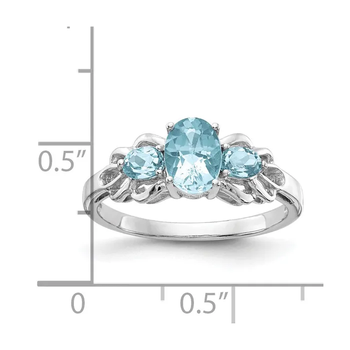 Goldia Sterling Silver Rhodium Sky Blue Topaz Ring Rings