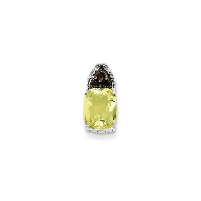 Goldia Sterling Silver White u0026 Black Diamond Lemon Quartz Square Pendant Necklaces Goldia Sterling Silver White u0026 Black Diamond Lemon Quartz Square Pendant Necklaces