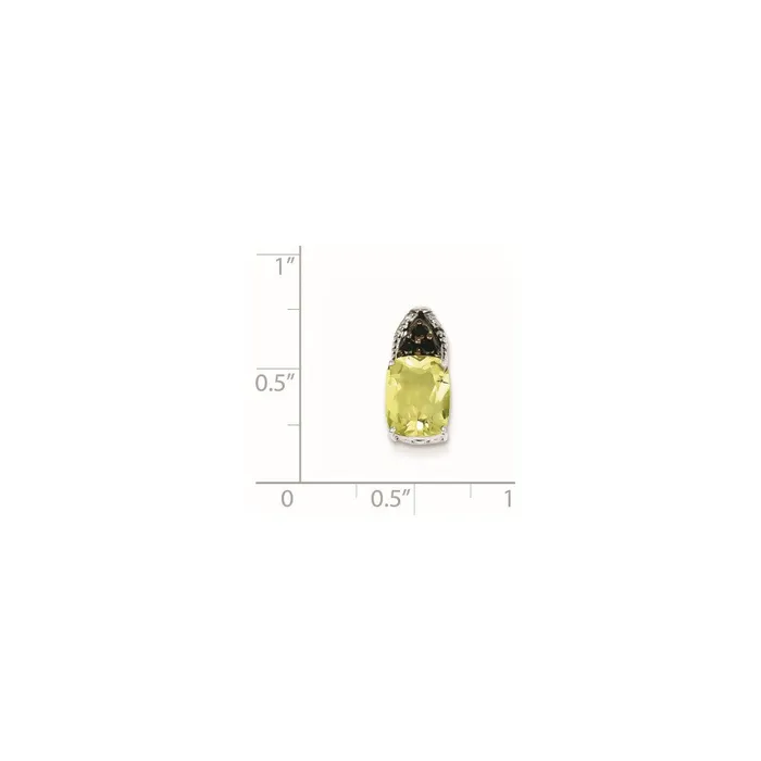 Goldia Sterling Silver White u0026 Black Diamond Lemon Quartz Square Pendant Necklaces
