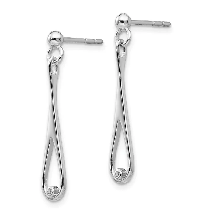 Goldia White Ice Sterling Silver Rhodiumplated Diamond Post Dangle Earrings Earrings
