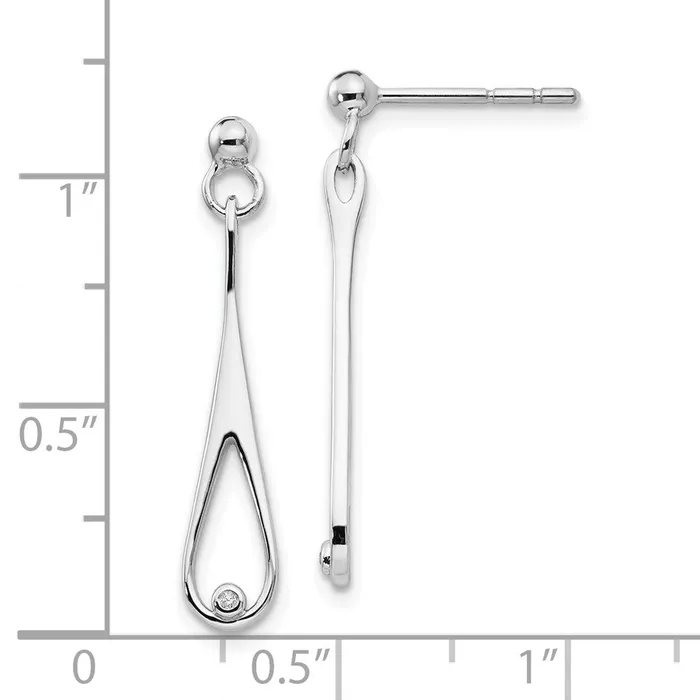 Goldia White Ice Sterling Silver Rhodiumplated Diamond Post Dangle Earrings Earrings