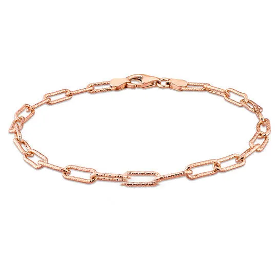 JMS always Bracelets Original AMOUR 35mm Fancy Paper Clip Chain Bracelet In Rose Plated Sterling Silver 75 In JMS always Bracelets Original AMOUR 35mm Fancy Paper Clip Chain Bracelet In Rose Plated Sterling Silver 75 In