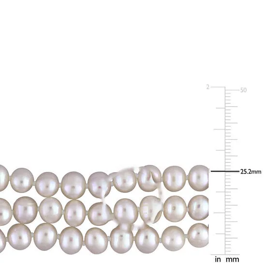 JMS always Bracelets Original AMOUR 65 7 Mm White Cultured Freshwater Pearl Bracelet with Cubic Zirconia In Sterling Silver JMS always Bracelets Original AMOUR 65 7 Mm White Cultured Freshwater Pearl Bracelet with Cubic Zirconia In Sterling Silver