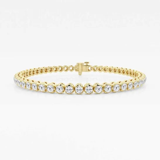 JMS always Bracelets Original Brilliant Diamond 14K Yellow Gold 4 ctw Round Lab Grown Diamond Four Prong Tennis Bracelet 7 Inches FG SI1 JMS always Bracelets Original Brilliant Diamond 14K Yellow Gold 4 ctw Round Lab Grown Diamond Four Prong Tennis Bracelet 7 Inches FG SI1