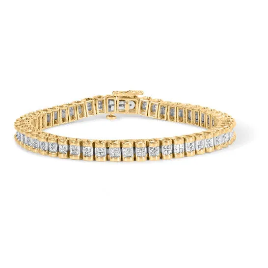 JMS always Bracelets Original Haus of Brilliance 14K Yellow Gold 200 Cttw PrincessCut Diamond Classic Link 7 Bracelet IJ Color I1I2 Clarity JMS always Bracelets Original Haus of Brilliance 14K Yellow Gold 200 Cttw PrincessCut Diamond Classic Link 7 Bracelet IJ Color I1I2 Clarity