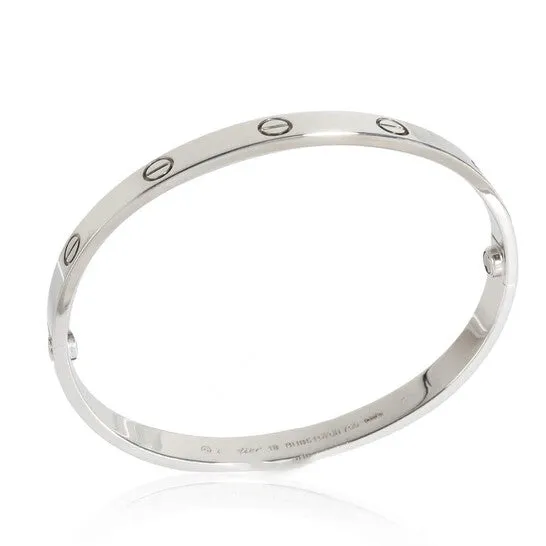 JMS always Bracelets Original PreOwned Cartier Love Bracelet White Gold Size 18 JMS always Bracelets Original PreOwned Cartier Love Bracelet White Gold Size 18