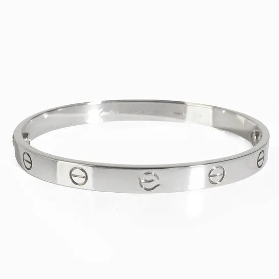 JMS always Bracelets Original PreOwned Cartier Love Bracelet White Gold Size 18 JMS always Bracelets Original PreOwned Cartier Love Bracelet White Gold Size 18