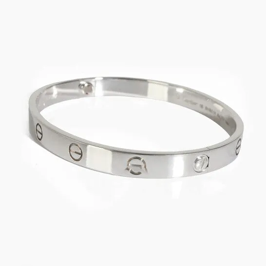JMS always Bracelets Original PreOwned Cartier Love Bracelet White Gold Size 18 JMS always Bracelets Original PreOwned Cartier Love Bracelet White Gold Size 18