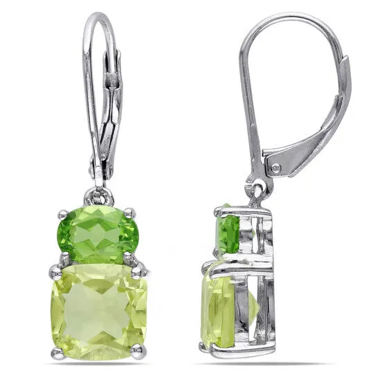 JMS always Earrings Original Amour 5 78 CT TGW Peridot and Lemon Quartz Leverback Earrings in Sterling Silver JMS always Earrings Original Amour 5 78 CT TGW Peridot and Lemon Quartz Leverback Earrings in Sterling Silver