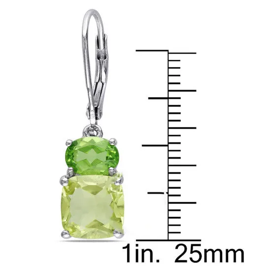 JMS always Earrings Original Amour 5 78 CT TGW Peridot and Lemon Quartz Leverback Earrings in Sterling Silver JMS always Earrings Original Amour 5 78 CT TGW Peridot and Lemon Quartz Leverback Earrings in Sterling Silver