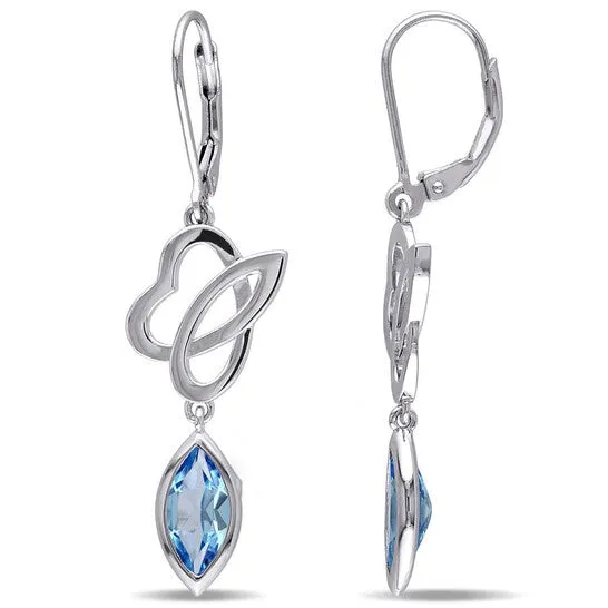 JMS always Earrings Original AMOUR Julianna B Swiss Blue Topaz Earrings In Sterling Silver JMS always Earrings Original AMOUR Julianna B Swiss Blue Topaz Earrings In Sterling Silver