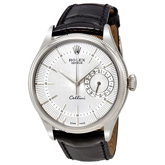 JMS always Earrings Original Rolex Cellini Date Silver Dial 18K White Gold Mens Watch 50519SSBKL JMS always Earrings Original Rolex Cellini Date Silver Dial 18K White Gold Mens Watch 50519SSBKL
