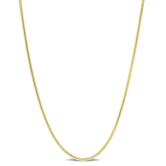 JMS always Necklaces Original AMOUR 12mm Snake Chain Necklace In Yellow Plated Sterling Silver 16 In JMS always Necklaces Original AMOUR 12mm Snake Chain Necklace In Yellow Plated Sterling Silver 16 In