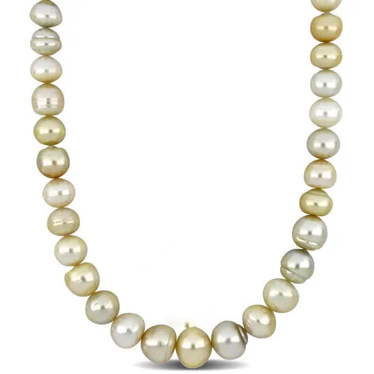 JMS always Necklaces Original AMOUR 18 in 1215mm Offround Golden South Sea Cultured Multicolored Pearl Necklace In 14K Yellow Gold JMS always Necklaces Original AMOUR 18 in 1215mm Offround Golden South Sea Cultured Multicolored Pearl Necklace In 14K Yellow Gold