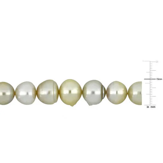 JMS always Necklaces Original AMOUR 18 in 1215mm Offround Golden South Sea Cultured Multicolored Pearl Necklace In 14K Yellow Gold JMS always Necklaces Original AMOUR 18 in 1215mm Offround Golden South Sea Cultured Multicolored Pearl Necklace In 14K Yellow Gold