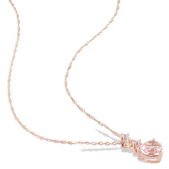 JMS always Necklaces Original AMOUR Heartcut Morganite and Diamond Accent Tiered Dangle Necklace In 14K Rose Gold JMS always Necklaces Original AMOUR Heartcut Morganite and Diamond Accent Tiered Dangle Necklace In 14K Rose Gold